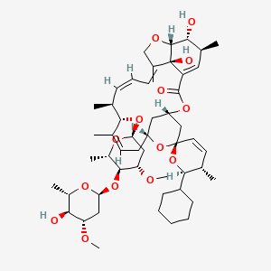 (4S)-25-cyclohexyl-2,3-didehydro-5-O-demethyl-25-de(1-methylpropyl)-3,4-dihydro-avermectinA1a