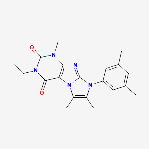 molecular formula C20H23N5O2 B2496935 8-(3,5-二甲基苯基)-3-乙基-1,6,7-三甲基-1H-咪唑并[2,1-f]嘧啶-2,4(3H,8H)-二酮 CAS No. 887456-32-8