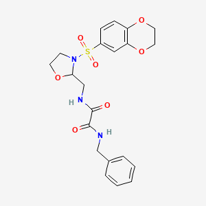 N1-benzyl-N2-((3-((2,3-dihydrobenzo[b][1,4]dioxin-6-yl)sulfonyl)oxazolidin-2-yl)methyl)oxalamide