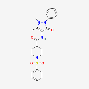1-(benzenesulfonyl)-N-(1,5-dimethyl-3-oxo-2-phenylpyrazol-4-yl)piperidine-4-carboxamide