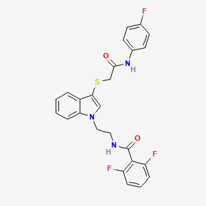 2,6-difluoro-N-(2-(3-((2-((4-fluorophenyl)amino)-2-oxoethyl)thio)-1H-indol-1-yl)ethyl)benzamide