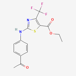 B2496943 Ethyl 2-[(4-acetylphenyl)amino]-4-(trifluoromethyl)-1,3-thiazole-5-carboxylate CAS No. 937598-16-8