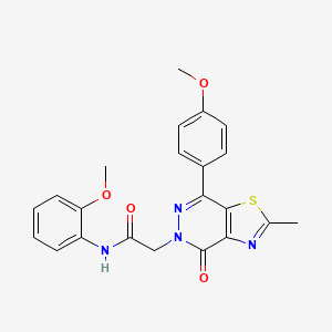 molecular formula C22H20N4O4S B2496945 N-(2-methoxyphenyl)-2-(7-(4-methoxyphenyl)-2-methyl-4-oxothiazolo[4,5-d]pyridazin-5(4H)-yl)acetamide CAS No. 941897-65-0