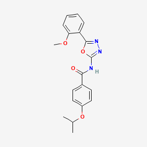 molecular formula C19H19N3O4 B2496948 4-isopropoxy-N-(5-(2-methoxyphenyl)-1,3,4-oxadiazol-2-yl)benzamide CAS No. 941892-04-2