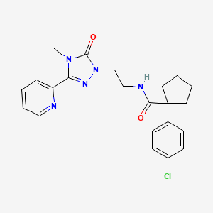 1-(4-chlorophenyl)-N-(2-(4-methyl-5-oxo-3-(pyridin-2-yl)-4,5-dihydro-1H-1,2,4-triazol-1-yl)ethyl)cyclopentanecarboxamide