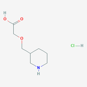 molecular formula C8H16ClNO3 B2496956 2-(Piperidin-3-ylmethoxy)acetic acid hydrochloride CAS No. 2219379-12-9