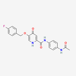 N-(4-acetamidophenyl)-5-((4-fluorobenzyl)oxy)-4-oxo-1,4-dihydropyridine-2-carboxamide