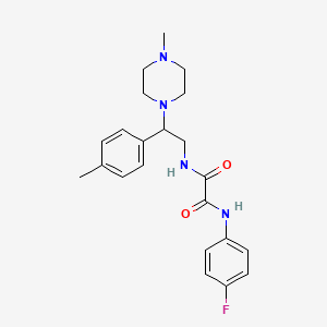 molecular formula C22H27FN4O2 B2496973 N1-(4-fluorophenyl)-N2-(2-(4-methylpiperazin-1-yl)-2-(p-tolyl)ethyl)oxalamide CAS No. 898432-48-9