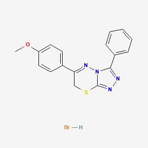 6-(4-methoxyphenyl)-3-phenyl-7H-[1,2,4]triazolo[3,4-b][1,3,4]thiadiazine hydrobromide