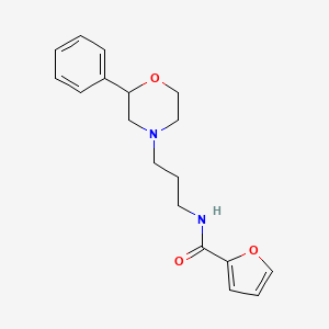 molecular formula C18H22N2O3 B2496977 N-(3-(2-苯基吗啉-3-基)丙基)呋喃-2-甲酸酰胺 CAS No. 954046-79-8
