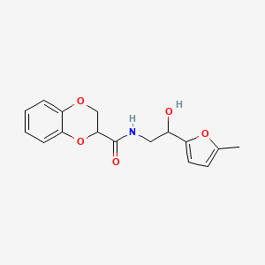 molecular formula C16H17NO5 B2496983 N-(2-hydroxy-2-(5-methylfuran-2-yl)ethyl)-2,3-dihydrobenzo[b][1,4]dioxine-2-carboxamide CAS No. 1257549-94-2