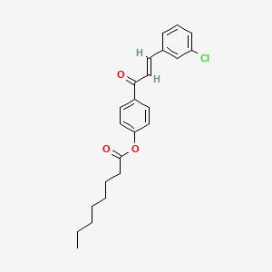molecular formula C23H25ClO3 B2496985 4-[(2E)-3-(3-chlorophenyl)prop-2-enoyl]phenyl octanoate CAS No. 298215-96-0