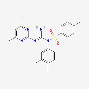 molecular formula C22H25N5O2S B2496987 N-(3,4-dimethylphenyl)-N-(N-(4,6-dimethylpyrimidin-2-yl)carbamimidoyl)-4-methylbenzenesulfonamide CAS No. 375833-32-2