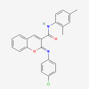 (2Z)-2-[(4-chlorophenyl)imino]-N-(2,4-dimethylphenyl)-2H-chromene-3-carboxamide