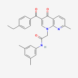 N-(3,5-dimethylphenyl)-2-(3-(4-ethylbenzoyl)-7-methyl-4-oxo-1,8-naphthyridin-1(4H)-yl)acetamide