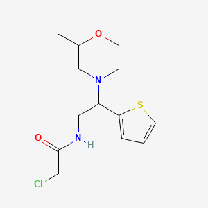 molecular formula C13H19ClN2O2S B2496998 2-Chloro-N-[2-(2-methylmorpholin-4-yl)-2-thiophen-2-ylethyl]acetamide CAS No. 2411260-85-8