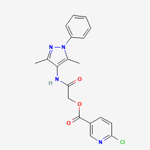 [(3,5-dimethyl-1-phenyl-1H-pyrazol-4-yl)carbamoyl]methyl 6-chloropyridine-3-carboxylate
