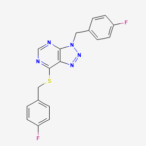 3-[(4-Fluorophenyl)methyl]-7-[(4-fluorophenyl)methylsulfanyl]triazolo[4,5-d]pyrimidine