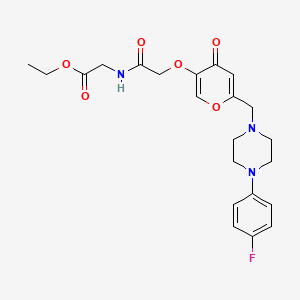 ethyl 2-(2-((6-((4-(4-fluorophenyl)piperazin-1-yl)methyl)-4-oxo-4H-pyran-3-yl)oxy)acetamido)acetate