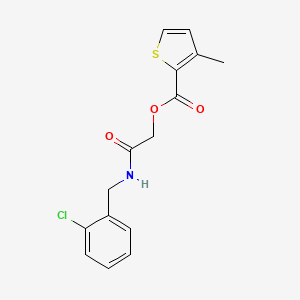 molecular formula C15H14ClNO3S B2497029 2-((2-氯苯甲基)氨基)-2-氧代乙基 3-甲基噻吩-2-羧酸酯 CAS No. 387853-77-2