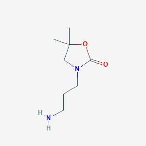 molecular formula C8H16N2O2 B2497042 3-(3-Aminopropyl)-5,5-dimethyl-1,3-oxazolidin-2-one CAS No. 1785281-61-9