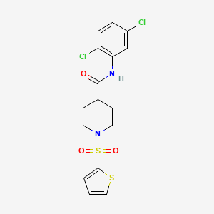 molecular formula C16H16Cl2N2O3S2 B2497049 N-(2,5-二氯苯基)-1-(噻吩-2-基磺酰基)哌啶-4-甲酰胺 CAS No. 899732-12-8