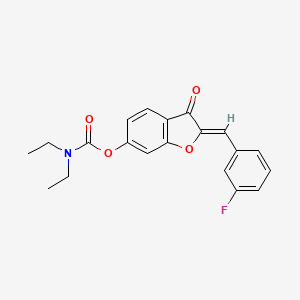 (Z)-2-(3-fluorobenzylidene)-3-oxo-2,3-dihydrobenzofuran-6-yl diethylcarbamate