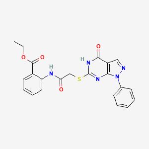ethyl 2-({[(4-oxo-1-phenyl-4,5-dihydro-1H-pyrazolo[3,4-d]pyrimidin-6-yl)thio]acetyl}amino)benzoate