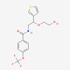molecular formula C16H16F3NO4S B2497085 N-(2-(2-hydroxyethoxy)-2-(thiophen-3-yl)ethyl)-4-(trifluoromethoxy)benzamide CAS No. 2034304-47-5