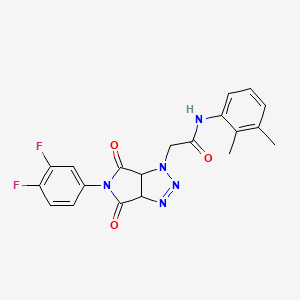 molecular formula C20H17F2N5O3 B2497089 2-[5-(3,4-二氟苯基)-4,6-二氧代-4,5,6,6a-四氢吡咯并[3,4-d][1,2,3]嘧啶-1(3aH)-基]-N-(2,3-二甲基苯基)乙酰胺 CAS No. 1008651-54-4