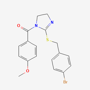 [2-[(4-Bromophenyl)methylsulfanyl]-4,5-dihydroimidazol-1-yl]-(4-methoxyphenyl)methanone