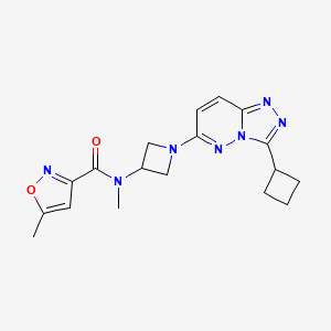 molecular formula C18H21N7O2 B2497099 N-(1-{3-环丁基-[1,2,4]三唑[4,3-b]吡啶-6-基}氮杂环丁烷-3-基)-N,5-二甲基-1,2-噁唑-3-羧酰胺 CAS No. 2198573-35-0