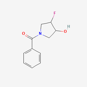 molecular formula C11H12FNO2 B2497126 (3-Fluoro-4-hydroxy-pyrrolidin-1-yl)-phenyl-methanone CAS No. 2169220-23-7