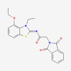 molecular formula C21H19N3O4S B2497133 (E)-2-(1,3-dioxoisoindolin-2-yl)-N-(4-ethoxy-3-ethylbenzo[d]thiazol-2(3H)-ylidene)acetamide CAS No. 864925-50-8