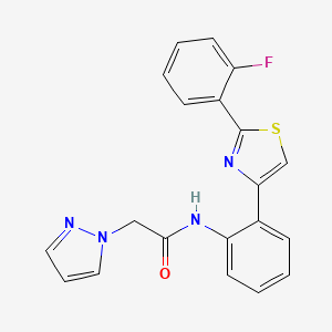 N-(2-(2-(2-fluorophenyl)thiazol-4-yl)phenyl)-2-(1H-pyrazol-1-yl)acetamide