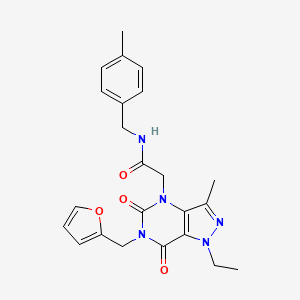 2-(1-ethyl-6-(furan-2-ylmethyl)-3-methyl-5,7-dioxo-6,7-dihydro-1H-pyrazolo[4,3-d]pyrimidin-4(5H)-yl)-N-(4-methylbenzyl)acetamide