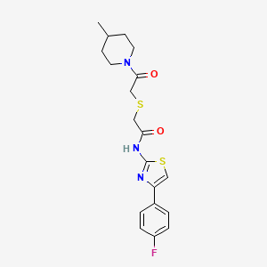 N-(4-(4-fluorophenyl)thiazol-2-yl)-2-((2-(4-methylpiperidin-1-yl)-2-oxoethyl)thio)acetamide