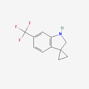 molecular formula C11H10F3N B2497159 6'-(Trifluoromethyl)spiro[cyclopropane-1,3'-indoline] CAS No. 1823903-80-5