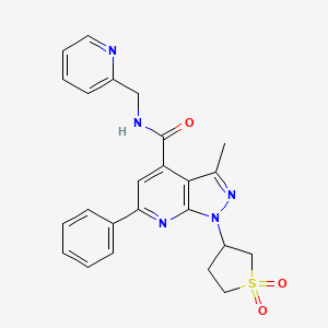 1-(1,1-dioxidotetrahydrothiophen-3-yl)-3-methyl-6-phenyl-N-(pyridin-2-ylmethyl)-1H-pyrazolo[3,4-b]pyridine-4-carboxamide