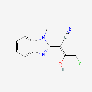 molecular formula C12H10ClN3O B2497175 4-chloro-2-(1-methyl-2,3-dihydro-1H-1,3-benzodiazol-2-ylidene)-3-oxobutanenitrile CAS No. 330196-48-0