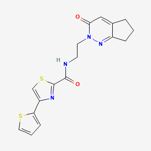 N-(2-(3-oxo-3,5,6,7-tetrahydro-2H-cyclopenta[c]pyridazin-2-yl)ethyl)-4-(thiophen-2-yl)thiazole-2-carboxamide