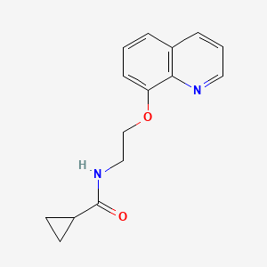 molecular formula C15H16N2O2 B2497189 N-(2-quinolin-8-yloxyethyl)cyclopropanecarboxamide CAS No. 725692-97-7