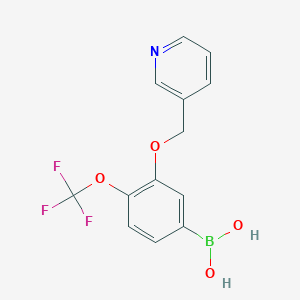 molecular formula C13H11BF3NO4 B2497192 [3-(Pyridin-3-ylmethoxy)-4-(trifluoromethoxy)phenyl]boronic acid CAS No. 2096339-49-8