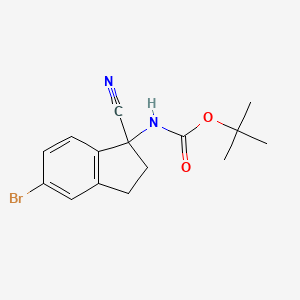 molecular formula C15H17BrN2O2 B2497195 叔丁基(5-溴-1-氰基-2,3-二氢-1H-吲哚-1-基)甲酸叔丁酯 CAS No. 2007219-82-9