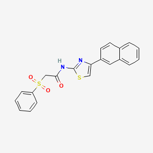 N-(4-(naphthalen-2-yl)thiazol-2-yl)-2-(phenylsulfonyl)acetamide