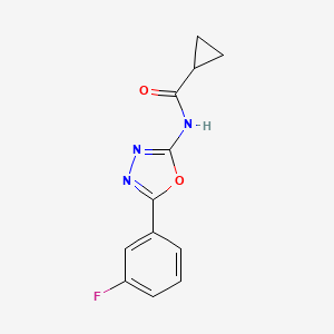 molecular formula C12H10FN3O2 B2497197 N-(5-(3-fluorophenyl)-1,3,4-oxadiazol-2-yl)cyclopropanecarboxamide CAS No. 1171992-78-1