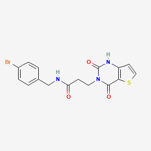 molecular formula C16H14BrN3O3S B2497198 N-(4-bromobenzyl)-3-(2,4-dioxo-1,2-dihydrothieno[3,2-d]pyrimidin-3(4H)-yl)propanamide CAS No. 1031619-36-9