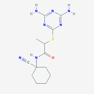 molecular formula C13H19N7OS B2497199 N-(1-cyanocyclohexyl)-2-[(4,6-diamino-1,3,5-triazin-2-yl)sulfanyl]propanamide CAS No. 875864-21-4