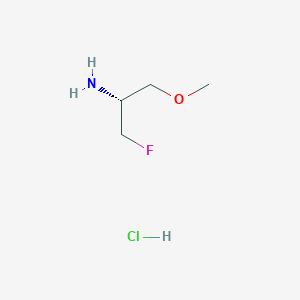 molecular formula C4H11ClFNO B2497202 (2R)-1-氟-3-甲氧基丙烷-2-胺；盐酸盐 CAS No. 2361610-41-3