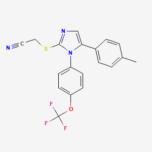 2-((5-(p-tolyl)-1-(4-(trifluoromethoxy)phenyl)-1H-imidazol-2-yl)thio)acetonitrile
